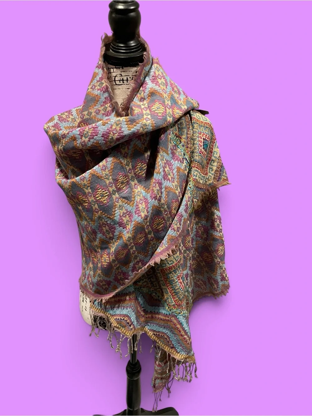 Cute Anthropologie wool blend NWT oversized chevron woven wrap scarf